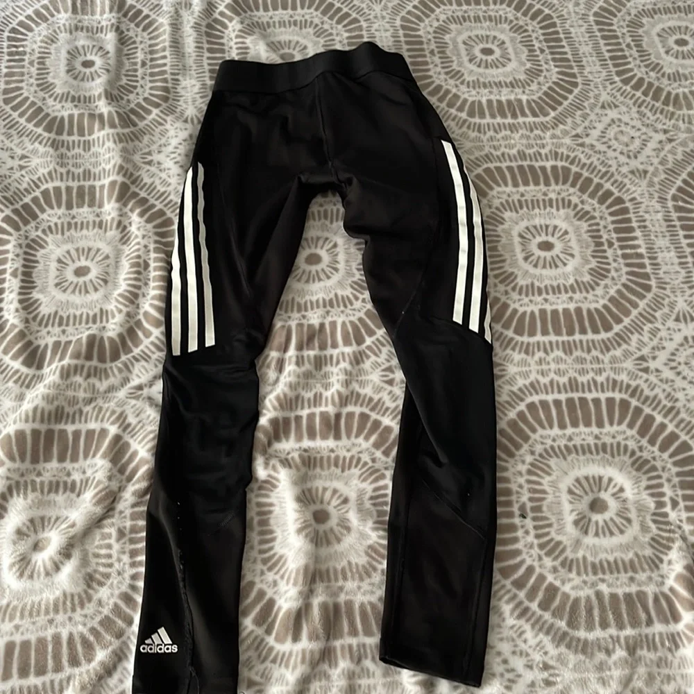 Adidas black stripe leggings - Picture 1 of 3